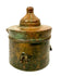 Medieval Islamic Khorassan bronze inkwell with a cylindrical body, conical domed lid, and rounded finial, attributed to the 10th–12th century CE.