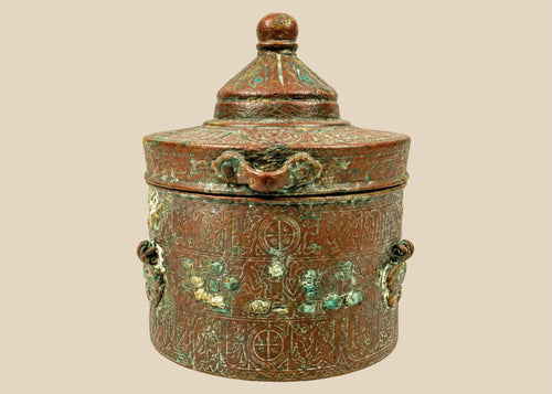 Large Islamic Khorassan bronze inkwell 10th–12th century CE