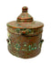 Khorassan bronze inkwell with an elegantly shaped domed lid, central handle, and centuries-old surface patina.