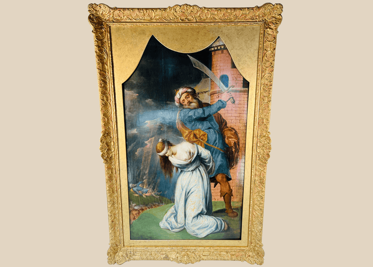 18th century Italian School oil painting depicting the Martyrdom of St. Catherine of Alexandria