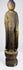 Three-quarter view of the carved wood Amitabha Buddha on a double-lotus pedestal