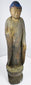 Front view of a Japanese Amida Buddha statue with gilding and blue-painted hair