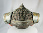 Edo period Kaji Kabuto with engraved plate and red padded interior ring
