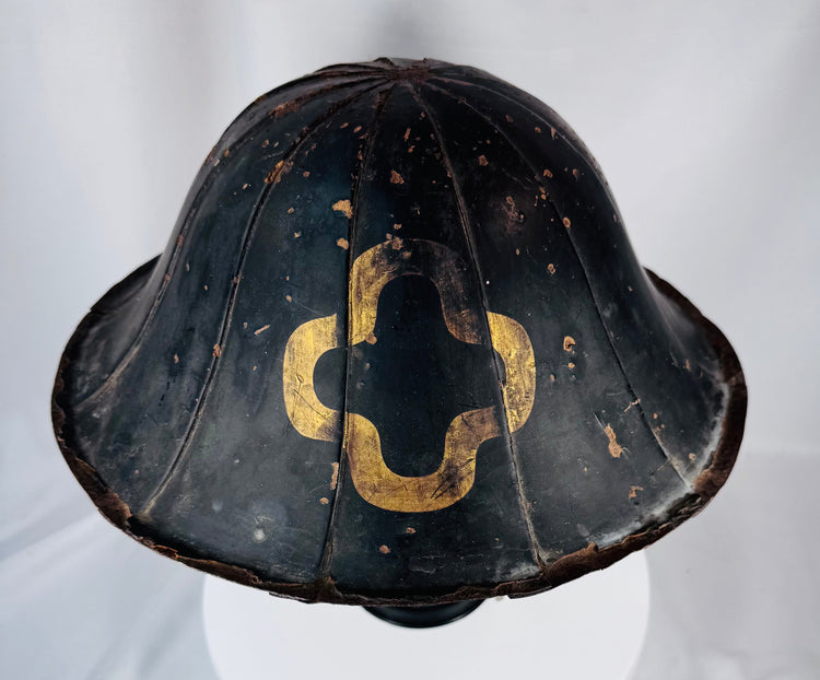 Japanese Lacquered Samurai Helmet Hat with Gilt Clan Emblem | Circa 18th–19th Century