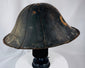 Antique Edo period jingasa featuring traditional Japanese martial craftsmanship and gilt decoration