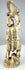 Japanese falconer carving with geometric clothing patterns and seigaiha head covering