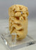 Antique Japanese openwork bone carving with sculpted birds and foliage in high relief