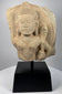 Khmer Empire Devotional Fragment | Padmapani (Avalokitesvara) in Carved Stone | Circa 12th Century