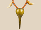 Antique Konyak Naga warrior prestige necklace with brass pendant, glass trade beads and animal teeth
