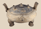 Large ancient Chinese terracotta zoomorphic ritual vessel dating to the Eastern Zhou to Han Dynasty, circa 475 BCE–220 CE.