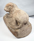 Ancient Alexandria terracotta lion figure resting on a plinth, circa 3rd–2nd century BCE
