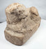 Ancient Egyptian lion sculpture in terracotta with hollow construction and integral base