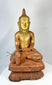 Museum-quality Burmese wooden monk statue from Myanmar, 19th century