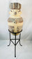 Pre-Columbian Chancay pottery urn with hand-sculpted human figure