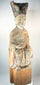 Chinese temple sculpture of a seated scholar-official with remnants of original pigment.