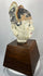 Chinese temple attendant bust with mineral pigment and lacquer decoration.