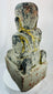 19th century Burmese Mandalay style carved wooden devotee statue with prayer gesture.