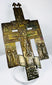 Imperial Russian religious bronze cross showcasing the Passion of Christ and traditional Orthodox symbolism.