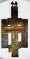 Russian Orthodox devotional artifact featuring the Crucifixion, biblical scenes, and Church Slavonic inscriptions.