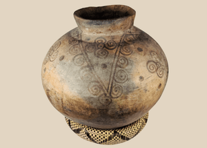 Large Indigenous Timor Pottery Jar with Hand-Painted Geometric Decoration | Circa 19th–20th Century