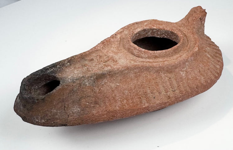 Ancient household oil lamp from the Levant, circa 6th–8th century CE