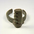 Ancient Roman bronze ring key with projecting rectangular bit and four stepped locking teeth, circa 3rd–4th century CE