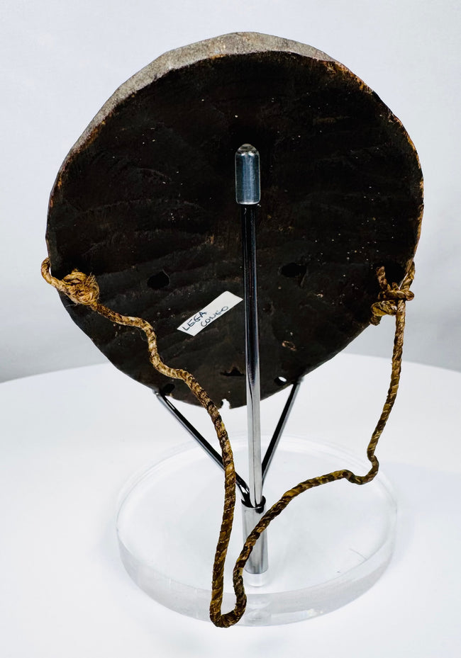 Rare Lega passport mask representing traditional moral and spiritual teachings of the Bwami society.