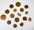 Ancient Mediterranean bronze coins featuring crosses monograms and imperial portraits