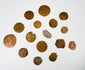 Late Roman and early Byzantine bronze coin lot showing imperial and Christian imagery
