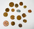 Ancient coin lot from 3rd to 7th century showing transition to Christian symbolism