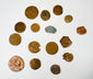 Ancient coin lot from 3rd to 7th century showing transition to Christian symbolism
