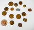 Assorted Roman Byzantine bronze coins with mineral encrustation and historic wear