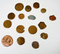 Assorted Roman Byzantine bronze coins with mineral encrustation and historic wear