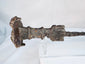 Detailed view of the ribbed iron grip on a Luristan short sword, showing preserved craftsmanship from the 8th–7th century BCE.