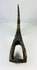 Antique medieval axe head with hollow socket and broad bearded blade