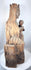 Architectural-style ecclesiastical wood carving with medieval-inspired Christian iconography