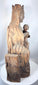 Architectural-style ecclesiastical wood carving with medieval-inspired Christian iconography