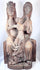 Medieval-inspired carved wooden ecclesiastical sculpture with crowned Virgin Mary and Saint Anne