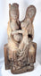 Large antique wooden chapel sculpture depicting Saint Anne and the Virgin Mary beside Christ Child