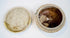 Open Sawankhalok ceramic box with the fitted lid placed beside the rounded body