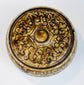 Side view of the medieval Thai box with cream slip and brown underglaze decoration