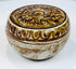 Front view of a 15th-century Sawankhalok stoneware covered box from Thailand