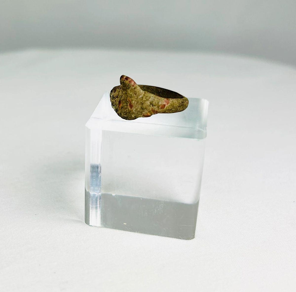 Ancient bronze ring with bold bezel and natural patina, Mediterranean or Near Eastern origin, 1st–5th century CE