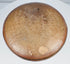 Underside view of ancient Mesoamerican redware pottery bowl showing base, surface wear and documented condition