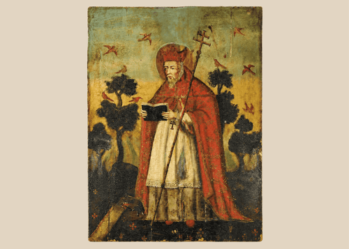 spanish-colonial-mexican-retablo-archbishop-devotional-panel
