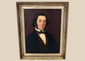 Early Victorian British oil portrait of a gentleman in a dark frock coat and patterned cravat