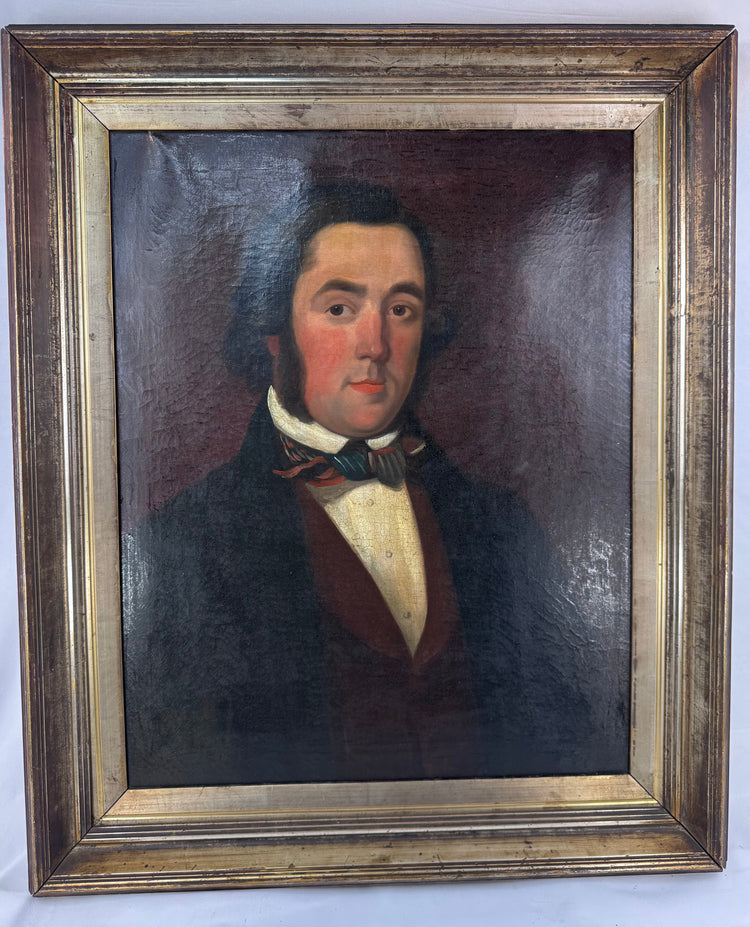 Nineteenth-century English School portrait of an unidentified man with prominent sideburns