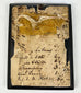 Reverse view of the ebonized frame and backing of a miniature portrait