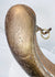 Antique Islamic metalwork powder horn engraved on the front and reverse