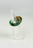 Assyrian bronze ring with deep red gemstone and aged green patina
